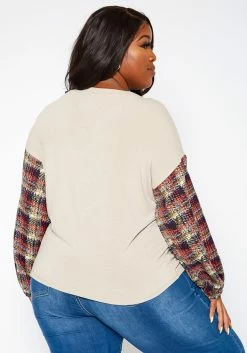 Asoph Plus Size Plaid Print Sweatshirt -Asoph Sales Shop 2018207 144 3