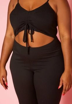 Asoph Plus Size Ribbed Knit Cut Out Jumpsuit -Asoph Sales Shop 2018233 001 9