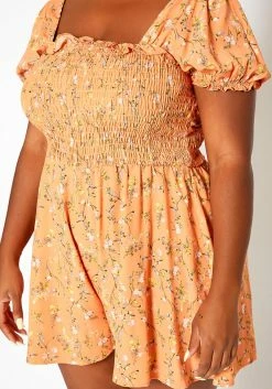 Asoph Plus Size Floral Blossom Print Romper -Asoph Sales Shop 2018241 304 4