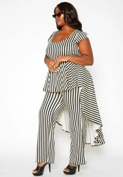 Asoph Plus Size Striped Cape Flare Jumpsuit -Asoph Sales Shop 2018244 271 1