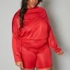 Plus Size Dolman Long Sleeve Romper