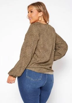 Asoph Plus Size Leopard Print Long Sleeve Top -Asoph Sales Shop 2018297 125 3