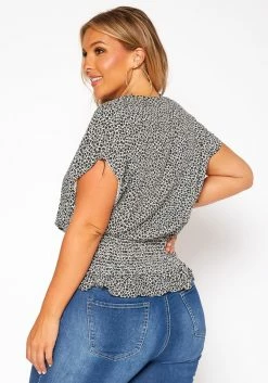 Asoph Plus Size Dainty Floral Print Smocked Blouse -Asoph Sales Shop 2018298 001 2