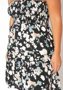 Asoph Plus Size Smocked Floral Print Mini Dress -Asoph Sales Shop 2018300 001 4