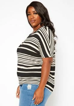 Asoph Plus Size Striped Relaxed Fit Top -Asoph Sales Shop 2018304 001 2