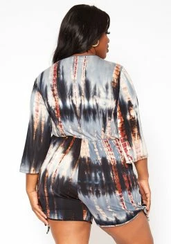Asoph Plus Size Tie Dye Long Sleeve Romper -Asoph Sales Shop 2018340 001 2