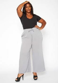 Asoph Plus Size High Waist Palazzo Pants