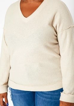 Plus Size Waffle Knit V Neck Top -Asoph Sales Shop 2018410 115 4