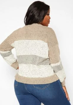 Asoph Plus Size Color Splice Cable Knit Sweater -Asoph Sales Shop 2018416 118 3