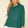 Plus Size Cowl Neck Knit Sweater