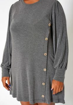 Asoph Plus Size Button Hem Flare Mini Dress -Asoph Sales Shop 2018424 108 4