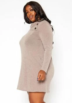 Asoph Plus Size Asymmetric Cowl Neck Mini Dress -Asoph Sales Shop 2018432 118 2