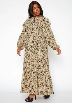 Asoph Plus Size Spotted Print Flare Maxi Dress -Asoph Sales Shop 2018433 190 2