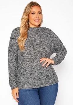 Asoph Plus Size Waffle Knit Sweater