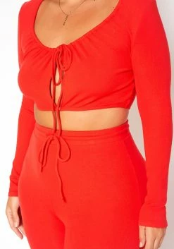 Asoph Plus Size Ribbed Knit Crop Top & Pants Set 9 Asoph Plus Size Ribbed Knit Crop Top & Pants Set -Asoph Sales Shop 2018516 110 4