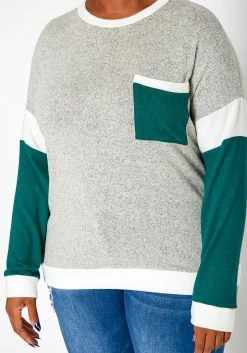 Asoph Plus Size Color Block Knit Sweater -Asoph Sales Shop 2018554 261 4