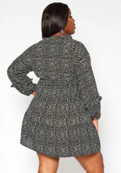 Asoph Plus Size Dotted Print Flare Mini Dress -Asoph Sales Shop 2018555 001 3