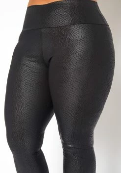 Asoph Plus Size Snakeskin Print High Waist Leggings -Asoph Sales Shop 2018556 001 4