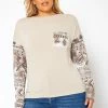 Asoph Plus Size Aztec Print Long Sleeve Top