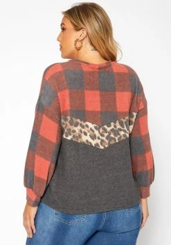 Asoph Plus Size Pattern Splice Knit Sweater -Asoph Sales Shop 2018584 110 3