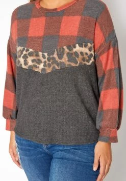 Asoph Plus Size Pattern Splice Knit Sweater -Asoph Sales Shop 2018584 110 4