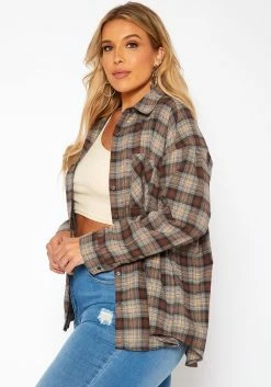Asoph Plus Size Plaid Flannel Jacket -Asoph Sales Shop 2018585 106 2