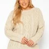 Asoph Plus Size Color Hinted Cable Knit Sweater