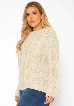 Asoph Plus Size Color Hinted Cable Knit Sweater -Asoph Sales Shop 2018586 118 2