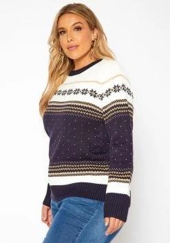 Asoph Plus Size Polka Dot Knit Sweater -Asoph Sales Shop 2018588 117 1