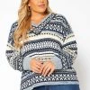 Asoph Plus Size Multi Knit Sweater