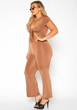Asoph Plus Size Tie Front Satin Jumpsuit -Asoph Sales Shop 2018616 138 2