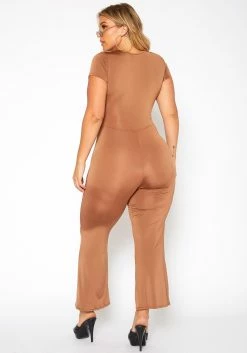 Asoph Plus Size Tie Front Satin Jumpsuit -Asoph Sales Shop 2018616 138 3