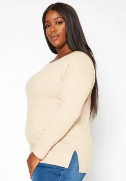Asoph Plus Size Casual Crew Neck Long Sleeve Top -Asoph Sales Shop 2018621 154 2