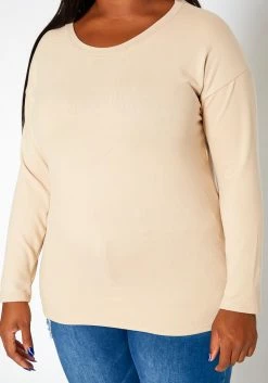 Asoph Plus Size Casual Crew Neck Long Sleeve Top -Asoph Sales Shop 2018621 154 4