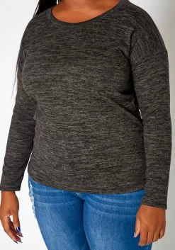 Asoph Plus Size Casual Knit Long Sleeve Top -Asoph Sales Shop 2018623 001 3