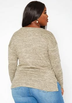 Asoph Plus Size Casual Knit Long Sleeve Top -Asoph Sales Shop 2018623 118 2