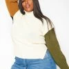 Plus Size Color Block Knit Sweater