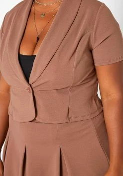 Plus Size Notch Collar Blazer Top -Asoph Sales Shop 2018683 136 4