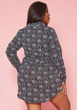 Plus Size Dainty Floral Collar Mini Dress -Asoph Sales Shop 2018689 001 2