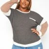 Plus Size Color Block Long Sleeve Shirt