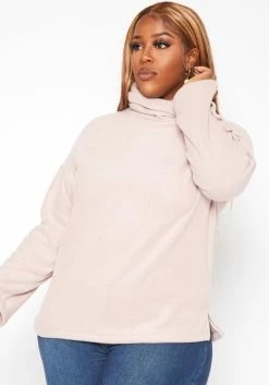 Plus Size Turtleneck Knit Sweater