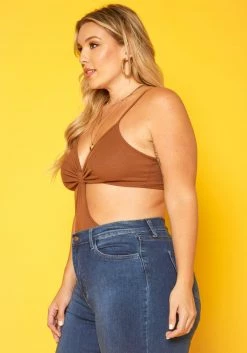 Plus Size Ribbed Cut Out Bodysuit -Asoph Sales Shop 2018695 106 3