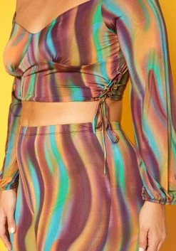 Plus Size Aura Color Pattern Crop Top & Legging Set -Asoph Sales Shop 2018704 181 4