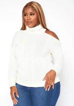 Plus Size Turtleneck Cable Knit Top -Asoph Sales Shop 2018743 135 2
