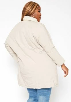 Plus Size Mandolin Collar Puffer Jacket -Asoph Sales Shop 2018749 190 3