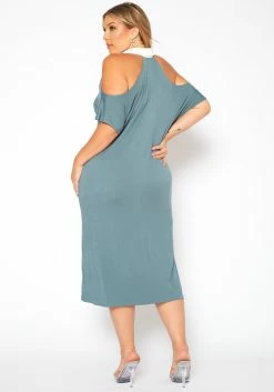 Plus Size Collar Neck Flare Midi Dress -Asoph Sales Shop 2018761 349 3