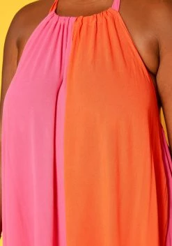 Plus Size Color Splice Flare Maxi Dress -Asoph Sales Shop 2018762 128 4