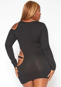 Plus Size Neon Trim Cut Out Bodycon Mini Dress 8 Plus Size Neon Trim Cut Out Bodycon Mini Dress -Asoph Sales Shop 2018763 276 4