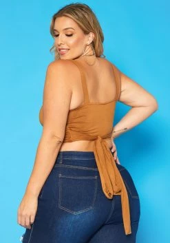 Plus Size Twist Hem Cami Crop Top 8 Plus Size Twist Hem Cami Crop Top -Asoph Sales Shop 2018764 190 3