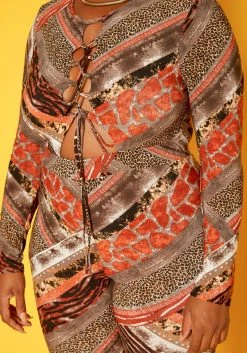 Plus Size Animal Print Bodycon Jumpsuit -Asoph Sales Shop 2018778 106 3